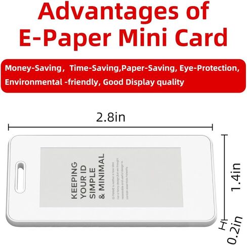 شارات اسم بطاقة العمل الورقية الإلكترونية (تحديث NFC & APP)، ملصقات الملاحظات الرقمية، علامات الأسعار، شارة الموظف مع دعامة قابلة للطي وخطاف لوقوف الطاولة والتعليق، Android فقط، 2.13 بوصة (لونان فقط) in Kuwait