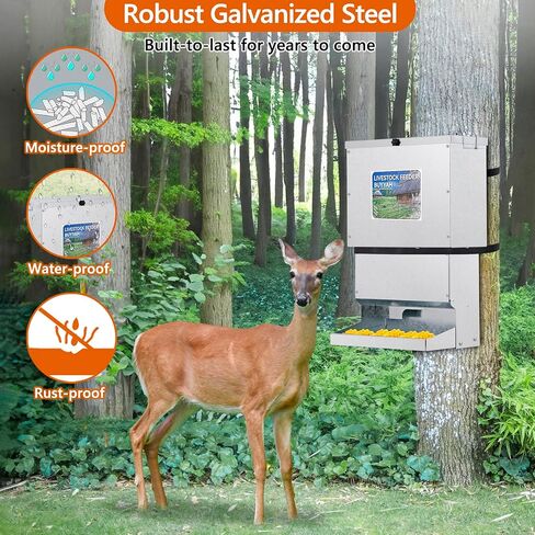 وحدة تغذية بروتين شجرة الغزلان، صندوق تغذية الغزلان بوزن 60 رطلاً، وحدة تغذية الغزلان شديدة التحمل، موزع تلقائي يغذي البروتين والذرة، الحياة البرية وحيوانات المزرعة in Kuwait