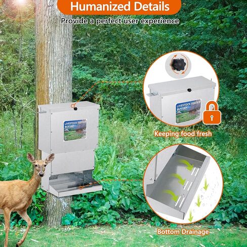 وحدة تغذية بروتين شجرة الغزلان، صندوق تغذية الغزلان بوزن 60 رطلاً، وحدة تغذية الغزلان شديدة التحمل، موزع تلقائي يغذي البروتين والذرة، الحياة البرية وحيوانات المزرعة in Kuwait
