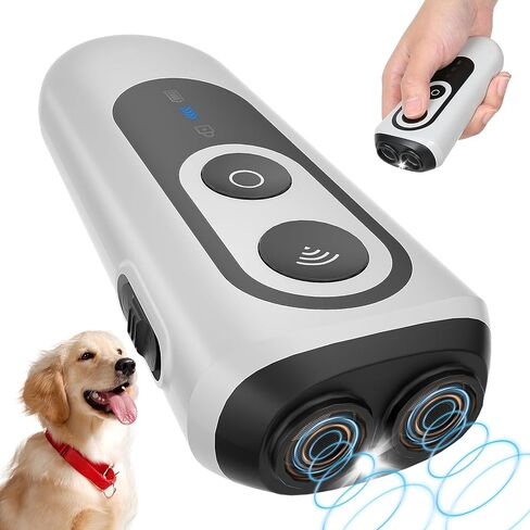 Dog Bark Deterrent Devices, Anti Barking Device for Dogs Indoor Outdoor, Rechargeable Ultrasonic Dog Bark Control Devices 50FT with Flashlight, Portable Dog Barking Silencer Dog Training in Kuwait