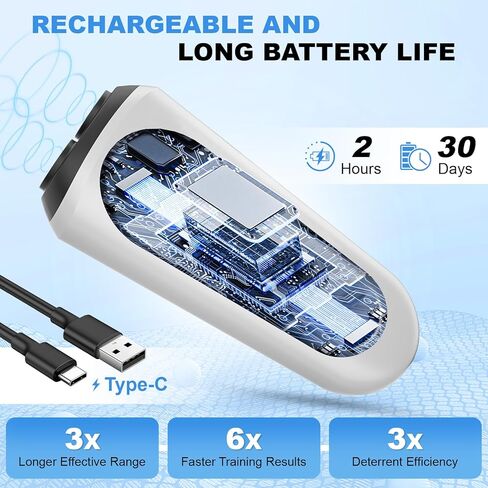 Dog Bark Deterrent Devices, Anti Barking Device for Dogs Indoor Outdoor, Rechargeable Ultrasonic Dog Bark Control Devices 50FT with Flashlight, Portable Dog Barking Silencer Dog Training in Kuwait