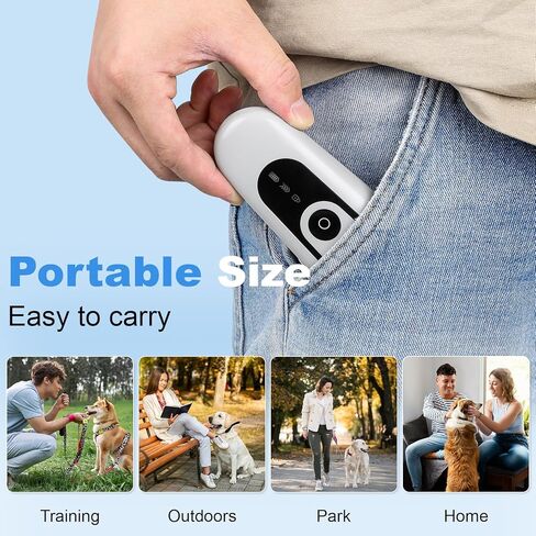 Dog Bark Deterrent Devices, Anti Barking Device for Dogs Indoor Outdoor, Rechargeable Ultrasonic Dog Bark Control Devices 50FT with Flashlight, Portable Dog Barking Silencer Dog Training in Kuwait