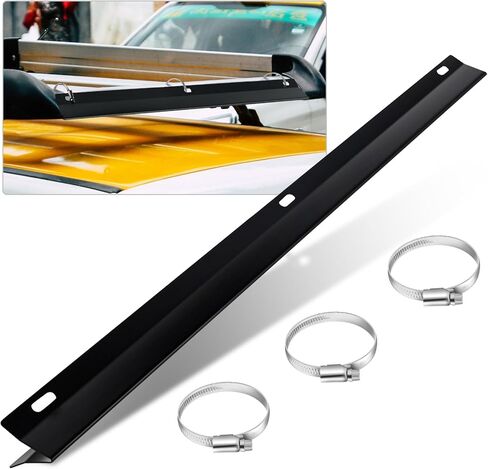 Ladder Rack Wind Deflector with 3 Pcs Ring Clamps Roof Rack Wind Deflector Roof Rack Cut Down On The Noise Fairing for Car Trailer Pickup Accessories, 39.37 Inch Black in Saudi Arabia