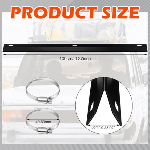Ladder Rack Wind Deflector with 3 Pcs Ring Clamps Roof Rack Wind Deflector Roof Rack Cut Down On The Noise Fairing for Car Trailer Pickup Accessories, 39.37 Inch Black in Saudi Arabia