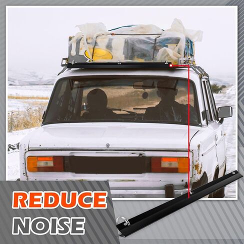 Ladder Rack Wind Deflector with 3 Pcs Ring Clamps Roof Rack Wind Deflector Roof Rack Cut Down On The Noise Fairing for Car Trailer Pickup Accessories, 39.37 Inch Black in Saudi Arabia