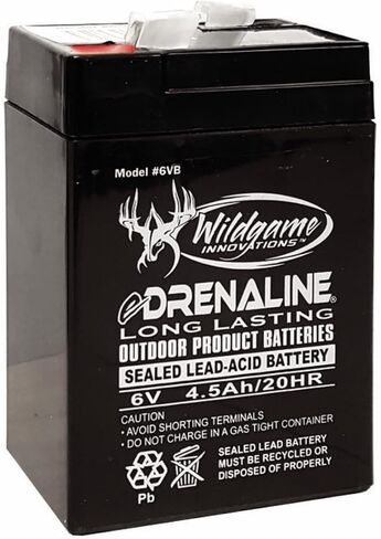 WILDGAME Innovations 6V New Version Edrenaline Rechargeable Battery for Game Feeders Outdoor Long-Lasting Sealed Lead-Acid Tab Style Rechargeable Battery in Kuwait