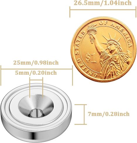 Neodymium Disc Magnet, 0.98 inch Rare Earth Magnets with Heavy Duty Countersunk Hole and Stainless Screws for Garage Wall Mounting Refrigerator Magnets, Pack of 4 in Saudi Arabia