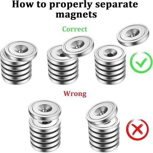 Neodymium Disc Magnet, 0.98 inch Rare Earth Magnets with Heavy Duty Countersunk Hole and Stainless Screws for Garage Wall Mounting Refrigerator Magnets, Pack of 4 in Saudi Arabia