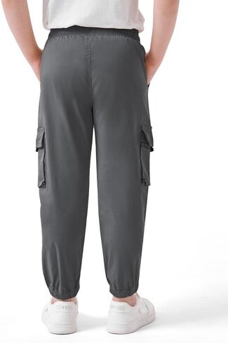 Boys Cargo Jogger Pants Kids Elastic Waist Hiking Pants Lightweight Outdoor Pants in Saudi Arabia