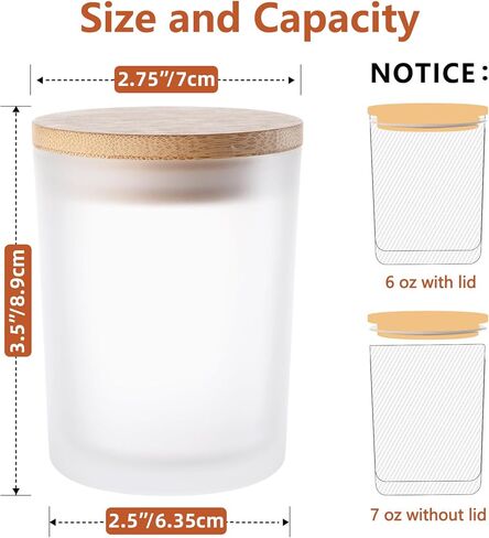 15 عبوة من برطمانات الشموع الزجاجية المتجمدة سعة 7 أوقية من GoldArea مع أغطية من الخيزران لمجموعات صنع الشموع، وأوعية وحاويات شموع فارغة قابلة لإعادة الاستخدام in Kuwait