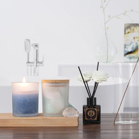 15 عبوة من برطمانات الشموع الزجاجية المتجمدة سعة 7 أوقية من GoldArea مع أغطية من الخيزران لمجموعات صنع الشموع، وأوعية وحاويات شموع فارغة قابلة لإعادة الاستخدام in Kuwait