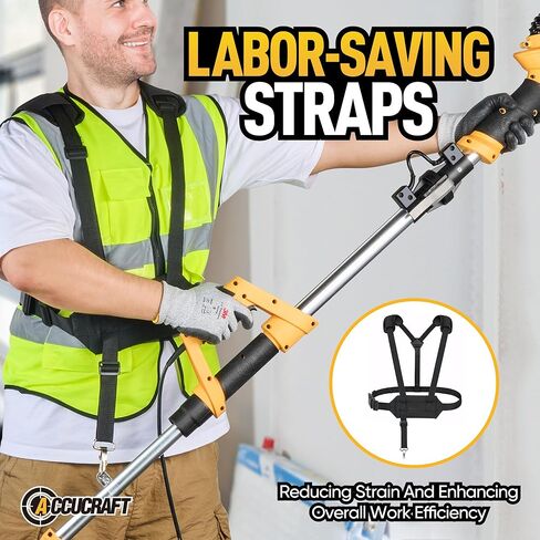 [نسخة مطورة] ماكينة صنفرة الحوائط الجافة الكهربائية مع مكنسة كهربائية، 800 وات، تصميم خالٍ من الغبار ممتص للغبار تلقائيًا، 6 سرعات متغيرة 500-1800 دورة في الدقيقة، سلك طاقة 26 بوصة، ضوء LED، أشرطة موفرة للعمالة، لسقف الفشار in Kuwait