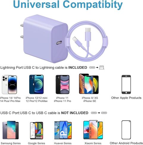 iPhone Charger Super Fast Charging 20W PD Power Wall Charger with 6FT Charging Cable Compatible i Phone 14/14 Pro Max/13/13 Pro Max/12/12 Pro/12 Pro Max/11/11 Pro iPad(Black) in Saudi Arabia