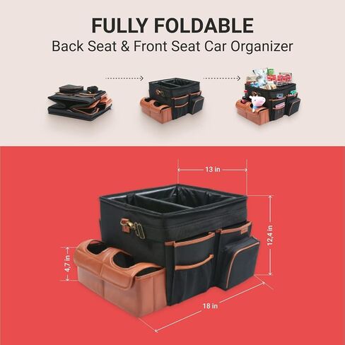 Car Organizer Back Seat Organizer Front Seat Car Caddy Backseat Storage Organizers Passenger Carseat Snack Box Automotive Rear Seat Kids in Saudi Arabia