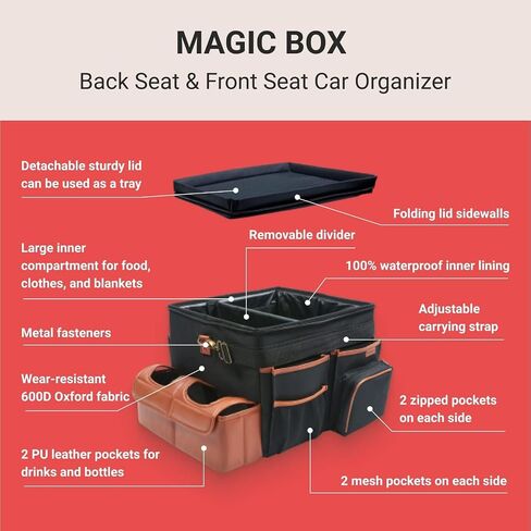 Car Organizer Back Seat Organizer Front Seat Car Caddy Backseat Storage Organizers Passenger Carseat Snack Box Automotive Rear Seat Kids in Saudi Arabia
