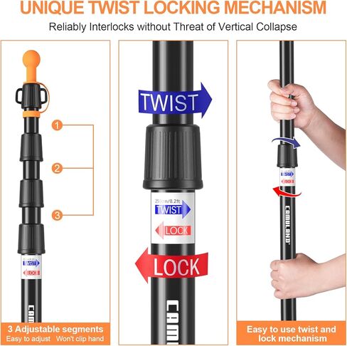 أعمدة خيمة كامولاند، أعمدة قماش القنب شديدة التحمل، أعمدة المظلة، أعمدة خيمة من الألومنيوم مع قاعدة مخروطية غير قابلة للانزلاق، أعمدة قماش القنب تلسكوبية قابلة للتعديل in Kuwait