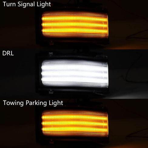 Astra Depot Pair Tow Mirror F150 Super Duty Turn Signal DRL Parking Lights Compatible For Ford F150 F250 F350 F450 F550 2015-2022 2023, Clear Lens Fits for OE FL3Z-13B374-CA FL3Z-13B375-CA in Saudi Arabia