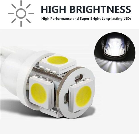 5 × ضوء علامة الكابينة، عدسات دخانية بيضاء LED لسقف الكابينة، مجموعات إضاءة الملحقات مع حزمة الأسلاك المتوافقة مع 1973-1997 Ford F-150 F-250 F-350 F Series Pickup Super Duty Trucks in Kuwait