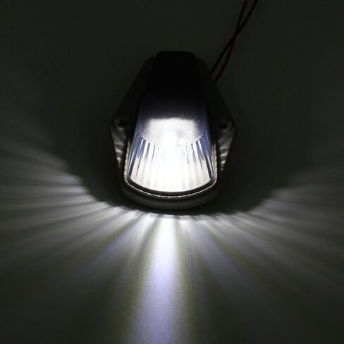 5 × ضوء علامة الكابينة، عدسات دخانية بيضاء LED لسقف الكابينة، مجموعات إضاءة الملحقات مع حزمة الأسلاك المتوافقة مع 1973-1997 Ford F-150 F-250 F-350 F Series Pickup Super Duty Trucks in Kuwait