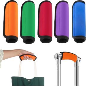 Wuggage Handle Wrap 5 Pack ، علامات الأمتعة | تلتف المقبض | أغلفة مقبض للحقيبة/حقيبة الشاطئ/حقائب الظهر ، معرفات سريعة ساطعة سفر سفر للطائرة (الأخضر × 5) in Kuwait