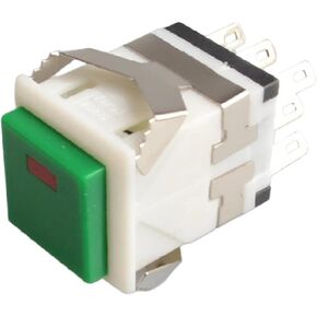 تبديل زر الضغط المربع مع مؤشر LED ، والرجوع الذاتي لحظة ، 8 أسنان ، 2NO2NC ، 3A/250V ، 5 عبوات (قذيفة أبيض أسود) in Kuwait