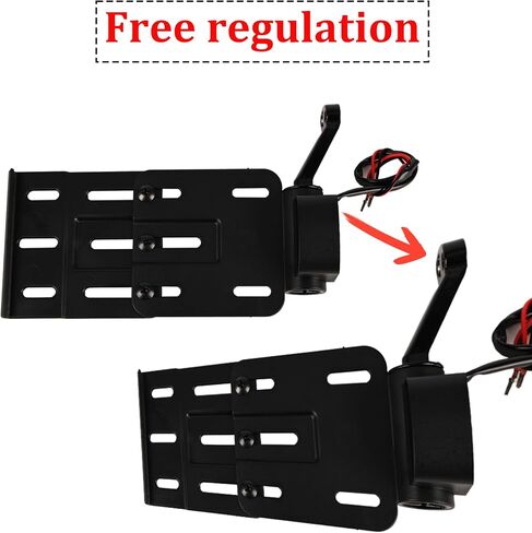 Motorcycle Rear Side License Plate Bracket Holder with LED Light for Harley Sportster XL883, XL1200, Dyna Low Rider FXDLS, Street Bob FXDB 2004-2020 Black in Kuwait