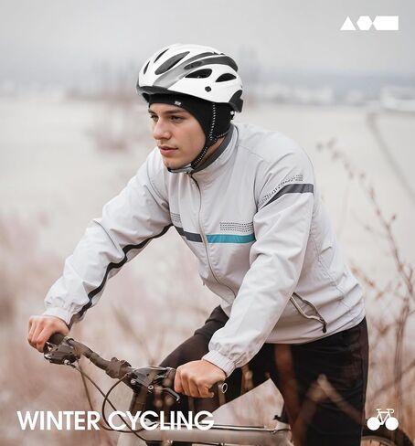 SUNMECI Winter Thermal Helmet Liner Skull Cap, Fleece Lined Warm Cycling Cap Ski Beanie for Men Women in Kuwait