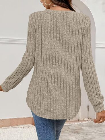 Bliwov Womens Long Sleeve Shirts Fall Tunic Top CrewNeck Dressy Casual Outfits Loose Pullover Sweaters Blouse Fashion Clothes in Kuwait