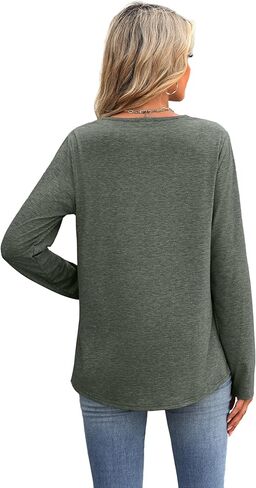 قمم Xieerduo Boho للنساء بلوزات أنيقة خامدة من القمصان طويلة الأكمام in Kuwait