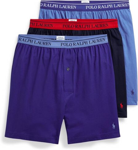 Polo Ralph Lauren Classic Fit w/Wicking 3-Pack Knit Boxers Cruise Navy/Yellowfin/Rugby Royal All Over Pony Player/Rugby Royal 2XL in Saudi Arabia
