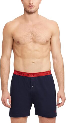 Polo Ralph Lauren Classic Fit w/Wicking 3-Pack Knit Boxers Cruise Navy/Yellowfin/Rugby Royal All Over Pony Player/Rugby Royal 2XL in Saudi Arabia