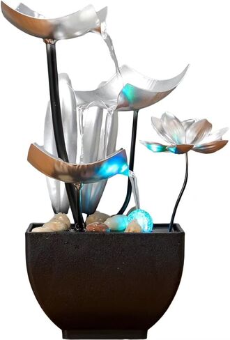 Desktop Water Fountains: Relaxing Zen Décor for Home Living Room or Bedroom and Office - Home Décor Soothing Sound Pink in Saudi Arabia