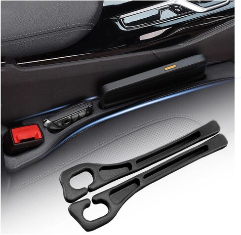 2PCS Car Seat Gap Filler Organizer with Storage Slots,Upgraded Car Gap Filler for Storing Phones,Keys,Items,Plug & Play No Drop Seat Guard for Cars Avoid Items Falling in Saudi Arabia