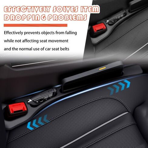 2PCS Car Seat Gap Filler Organizer with Storage Slots,Upgraded Car Gap Filler for Storing Phones,Keys,Items,Plug & Play No Drop Seat Guard for Cars Avoid Items Falling in Saudi Arabia