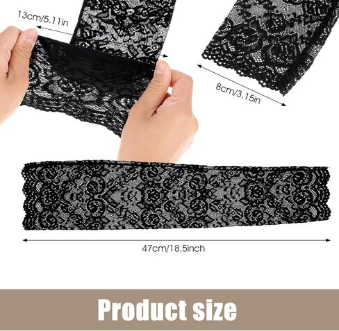 DIVINA VITAE Lace Arm Sleeves, Floral Lace Sleeves to Cover Arms for Women Long Fingerless Laces Gloves for Wedding Tea Party in Saudi Arabia