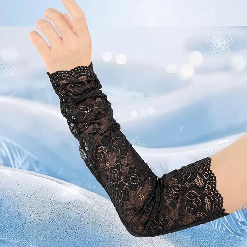 DIVINA VITAE Lace Arm Sleeves, Floral Lace Sleeves to Cover Arms for Women Long Fingerless Laces Gloves for Wedding Tea Party in Saudi Arabia