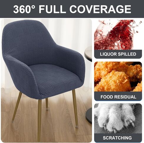 أغلفة كرسي Eco-ancheng يغطى كرسي الطعام المنحني الأغطية كراسي لهجة الأغطية Jacquard دوار Armcover Chairs Sliopcover Cairstertor for Office غرفة المعيشة غرفة نوم ، 02 in Kuwait