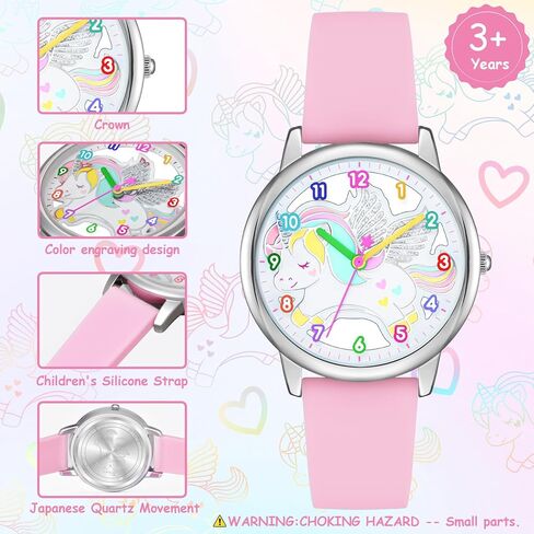 Bisley Children Watch for Boys and Girls Cute Unicom Dial Silicone Strap Easy to Read in Kuwait
