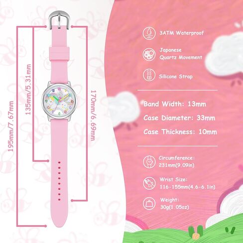 Bisley Children Watch for Boys and Girls Cute Unicom Dial Silicone Strap Easy to Read in Kuwait