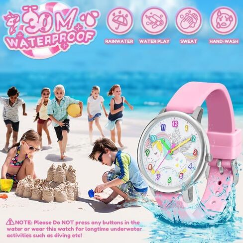Bisley Children Watch for Boys and Girls Cute Unicom Dial Silicone Strap Easy to Read in Kuwait