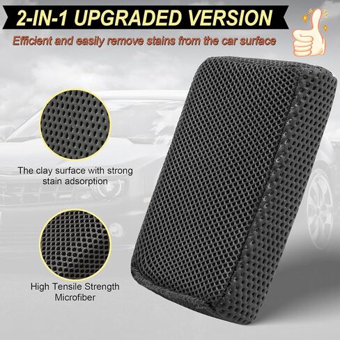 Car Wash Sponge,Dual Sided Car Clay Scrubber for Fast and Effective Removal of Paint,Light Overspray So On,Scrubbing and Clay Work,2-Pack in Saudi Arabia