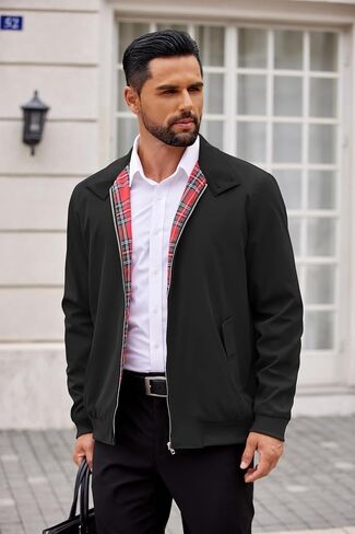 coofandy رجال السترات الخفيفة الوزن غير الرسمية الرياح الرياح zip up معطف الوقوف جاكيت الجولف سترة العمل الأنيقة عمل الخريف in Saudi Arabia