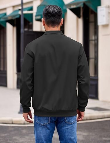 coofandy رجال السترات الخفيفة الوزن غير الرسمية الرياح الرياح zip up معطف الوقوف جاكيت الجولف سترة العمل الأنيقة عمل الخريف in Saudi Arabia