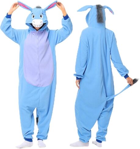 للجنسين للحيوانات ، زي هالوين - رمادي الحمير قطعة واحدة بيجاما للنساء الرجال in Kuwait