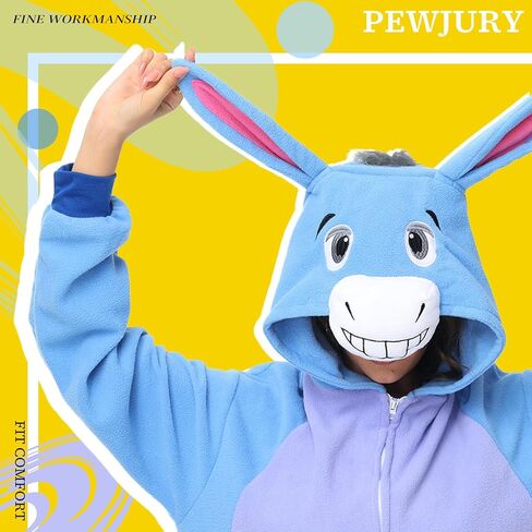 للجنسين للحيوانات ، زي هالوين - رمادي الحمير قطعة واحدة بيجاما للنساء الرجال in Kuwait