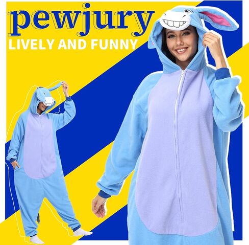 للجنسين للحيوانات ، زي هالوين - رمادي الحمير قطعة واحدة بيجاما للنساء الرجال in Kuwait