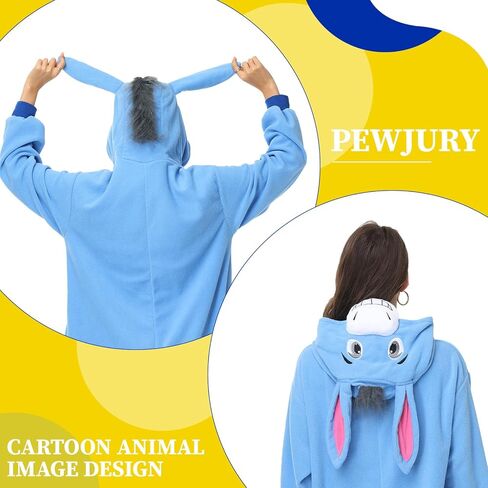 للجنسين للحيوانات ، زي هالوين - رمادي الحمير قطعة واحدة بيجاما للنساء الرجال in Kuwait