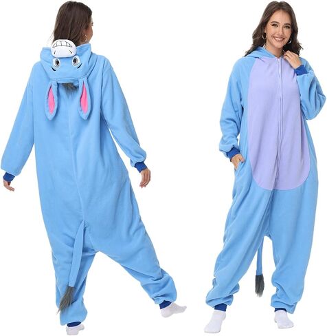 للجنسين للحيوانات ، زي هالوين - رمادي الحمير قطعة واحدة بيجاما للنساء الرجال in Kuwait