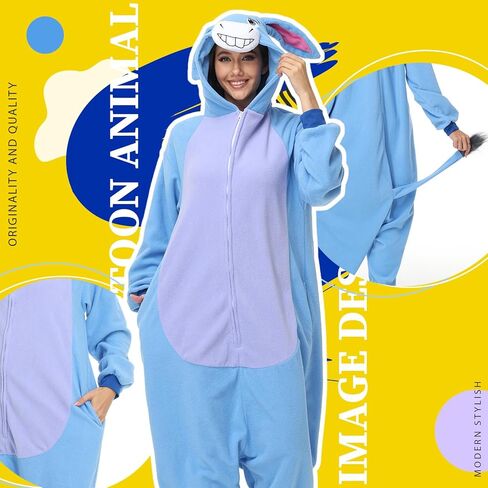 للجنسين للحيوانات ، زي هالوين - رمادي الحمير قطعة واحدة بيجاما للنساء الرجال in Kuwait