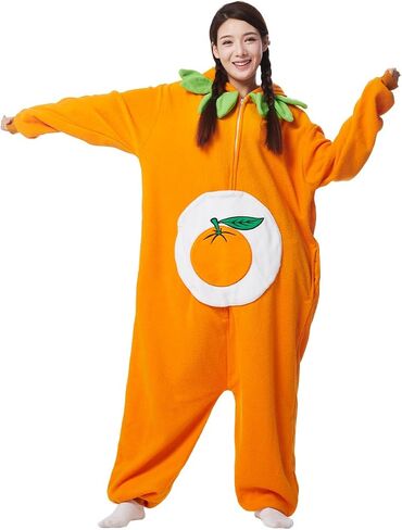 Fruits Costume Adults Onesies Unisex Pajamas Cosplay Fruits Plush Halloween Jumpsuit for Men Women in Kuwait